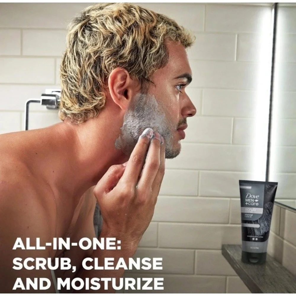 DOVE MEN + CARE Body and Face Scrub Charcoal & 9‎ Ounce (Pack of 1), Grey